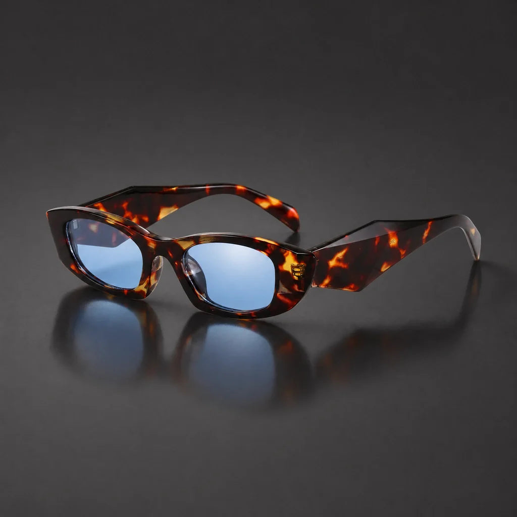 Zolani Praia Sunglasses — Tortoiseshell Framed Blue Piece (studio solo cell1)