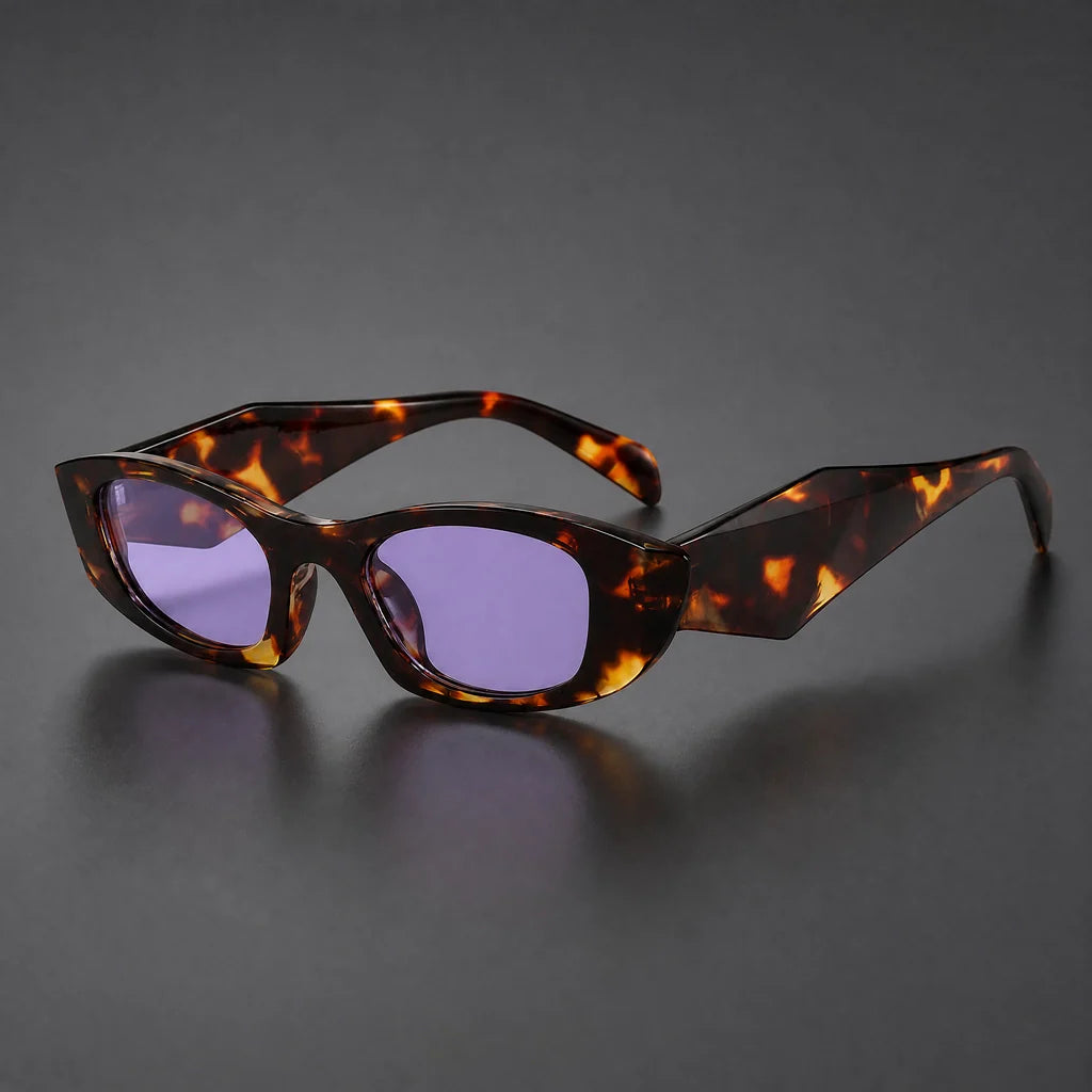Zolani Praia Sunglasses — Tortoiseshell Framed Purple Piece (studio solo cell1)