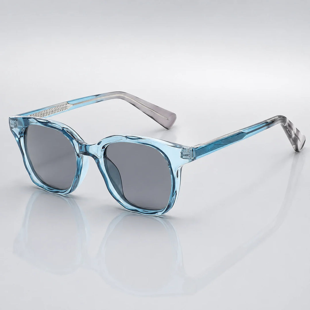 Quelva Mavio Sunglasses — Transparent Blue Frame Gray Film C4 (sunglasses hero)
