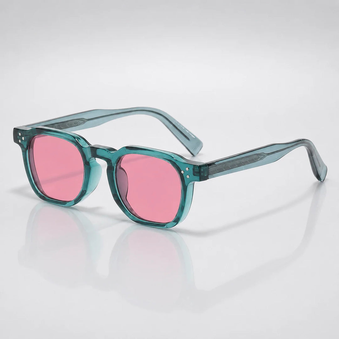 Quivo Bastia Sunglasses — Transparent Blue Frame Wine Red Film (sunglasses hero)