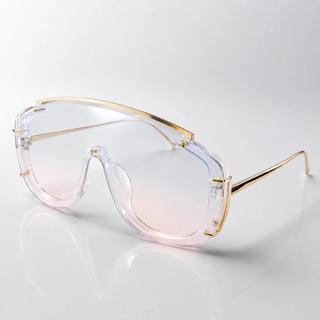 Quelra Solano Sunglasses — Transparent Frame Blue Powder Tablets (sunglasses hero)