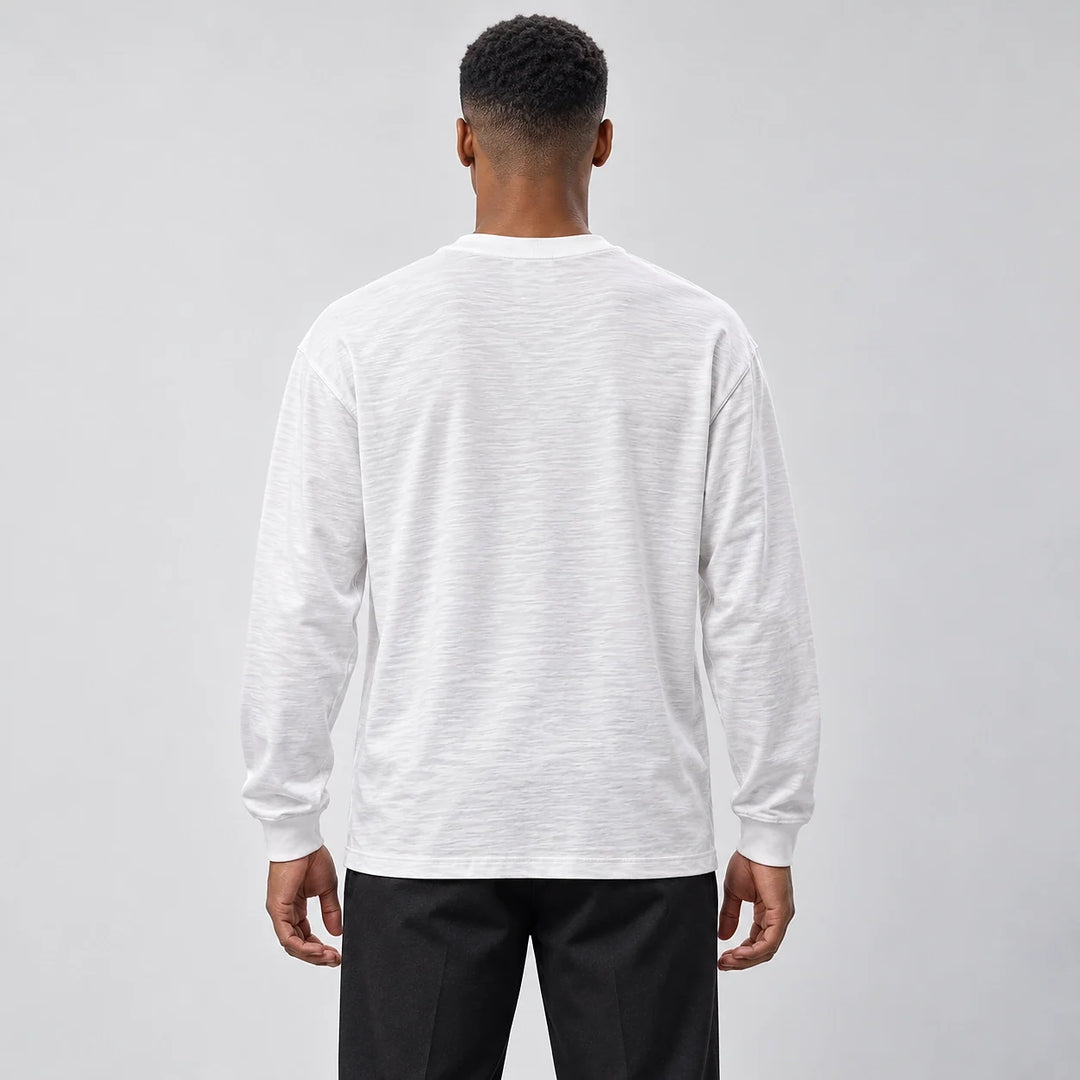 Delsaire Cotton Crewneck Tee — White (apparel back)