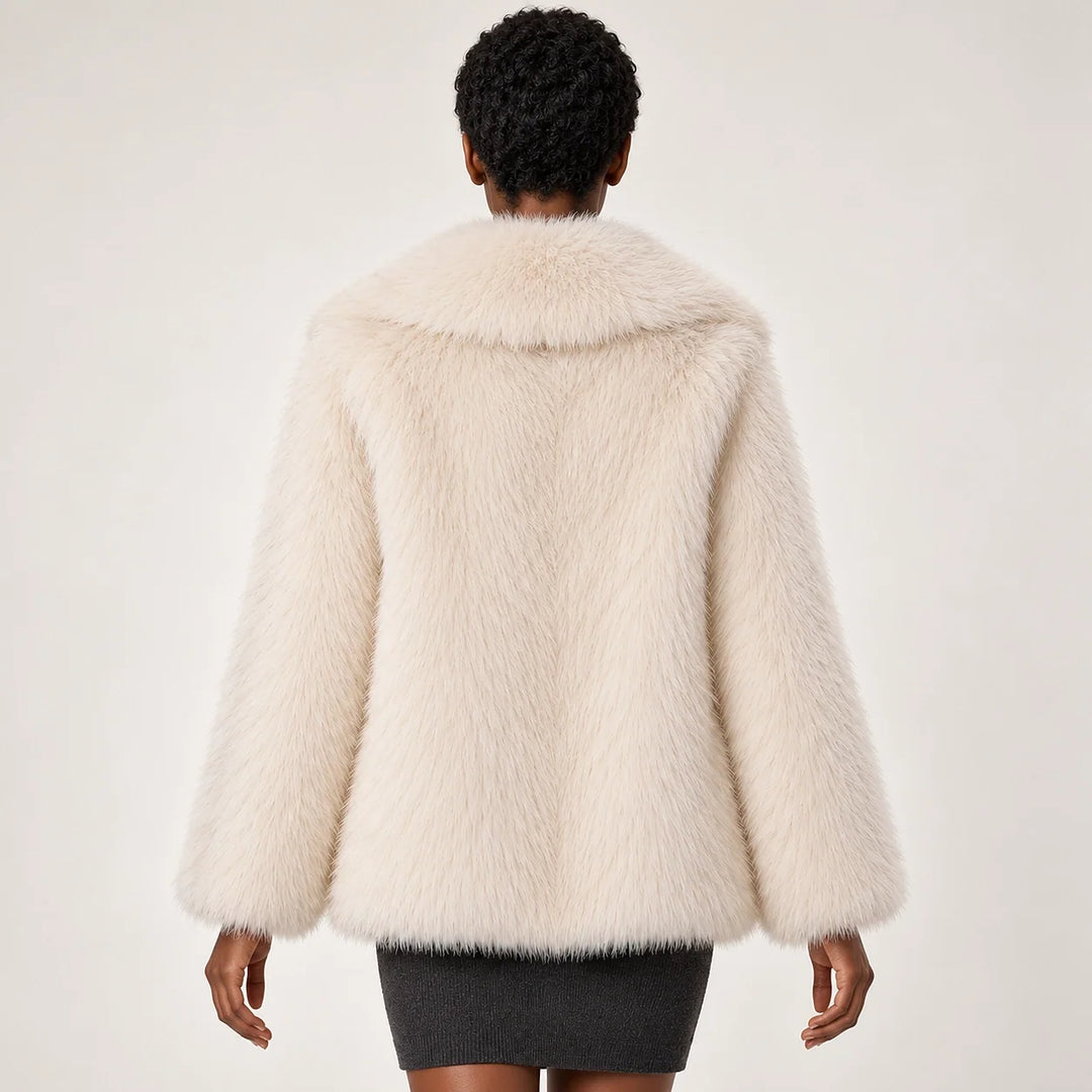 Neravessa Lapel Coat — White (apparel back)