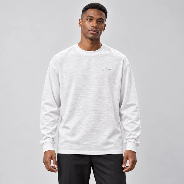 Delsaire Cotton Crewneck Tee — White (apparel front)