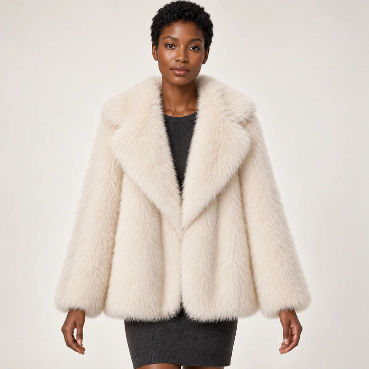 Neravessa Lapel Coat — White (apparel front)