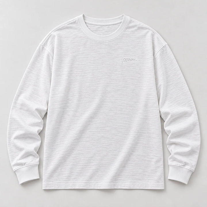 Delsaire Cotton Crewneck Tee — White (apparel solo)