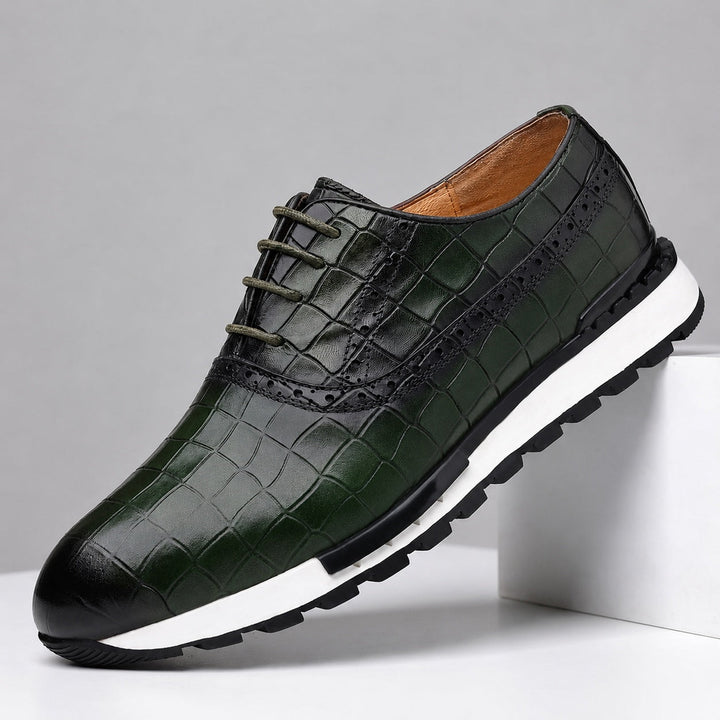 Valcro Leather Hybrid Brogue Shoes