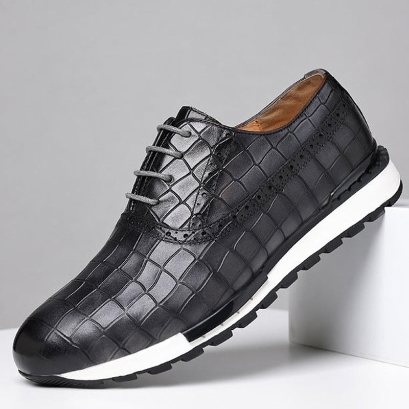 Valcro Leather Hybrid Brogue Shoes