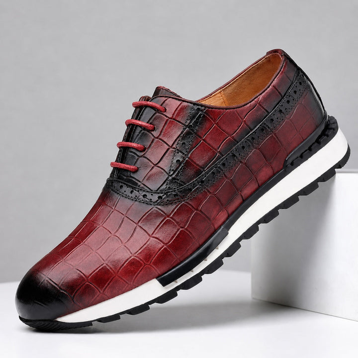 Valcro Leather Hybrid Brogue Shoes