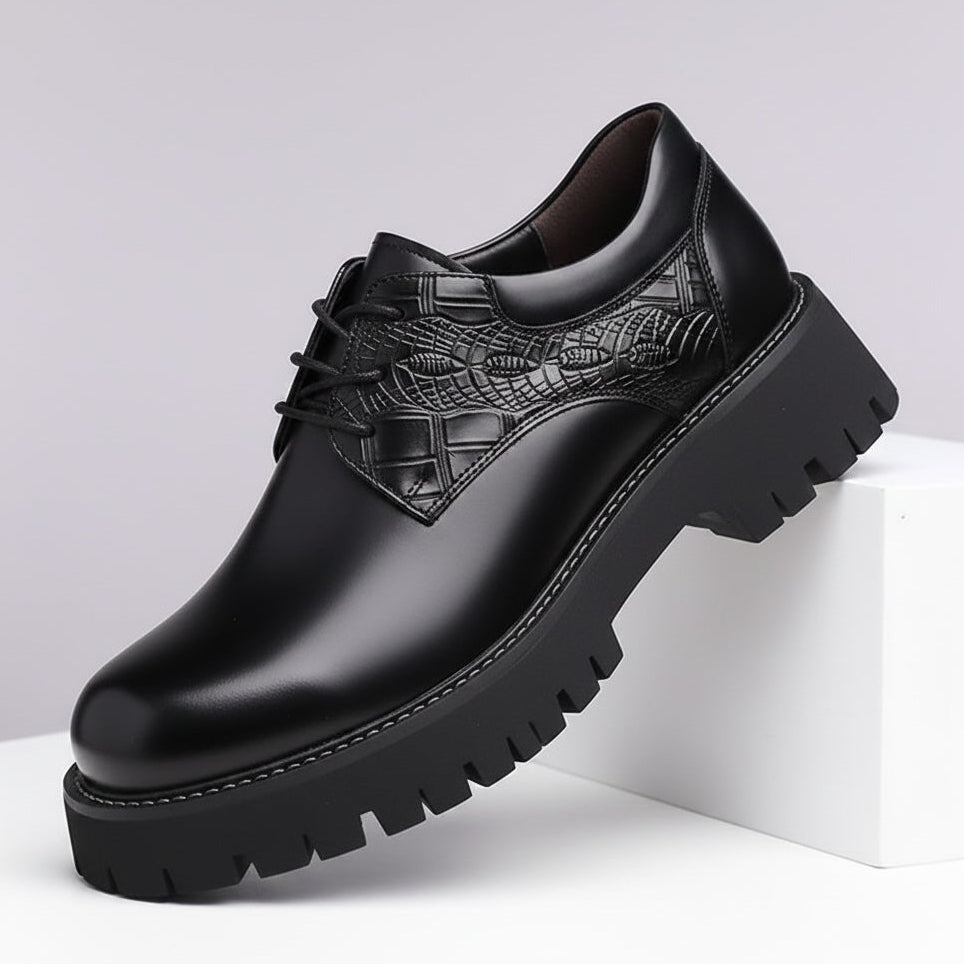 Vekron Croc-Embossed Leather Derbies