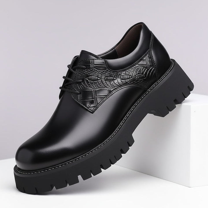 Vekron Croc-Embossed Leather Derbies