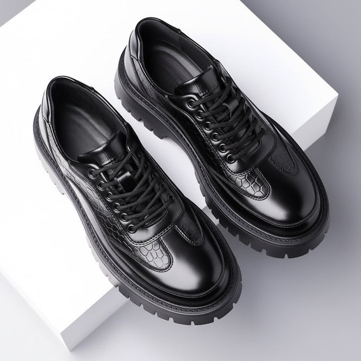 Corso Croc-Embossed Leather Derbies