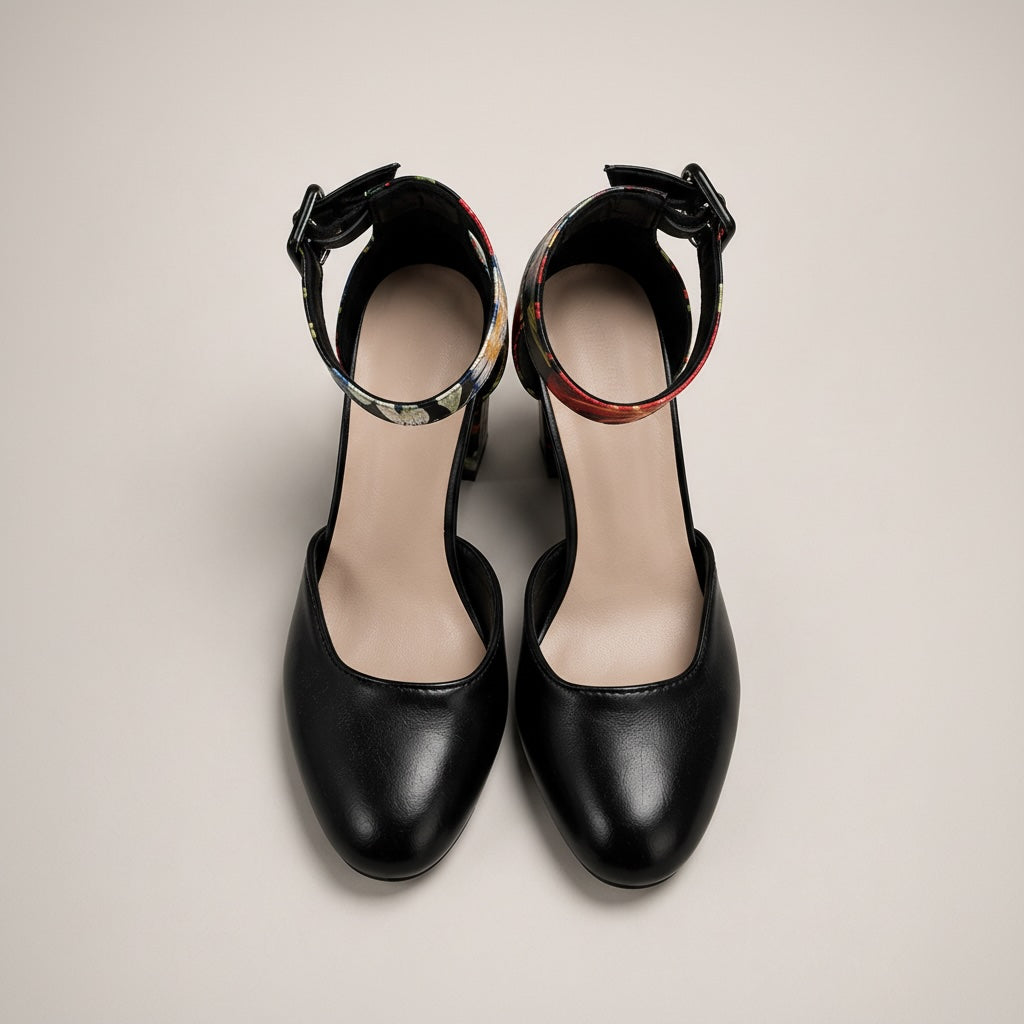 Vinna Floral Block Heel Pumps
