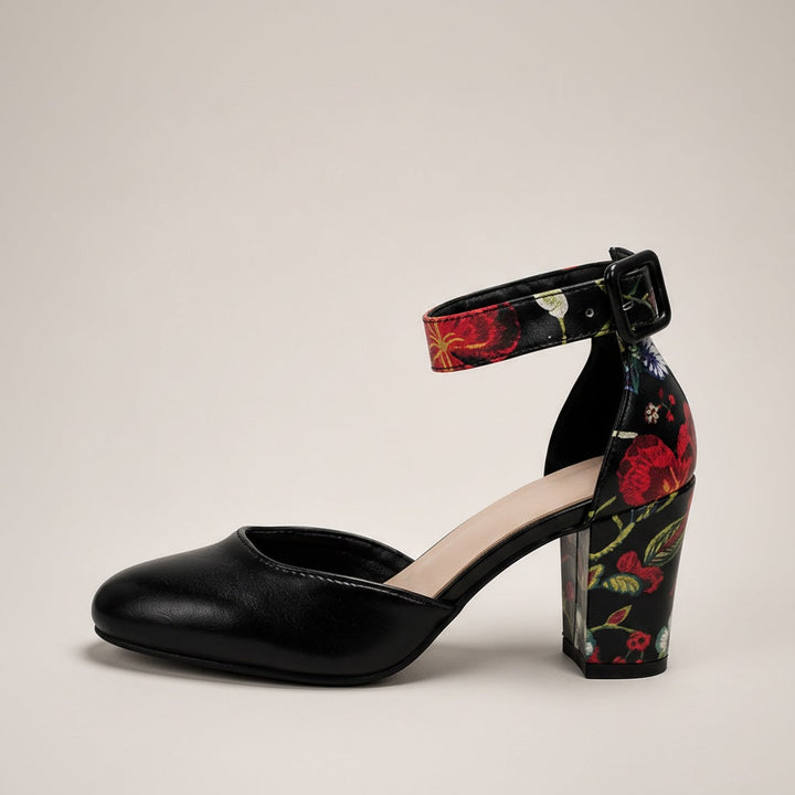 Vinna Floral Block Heel Pumps