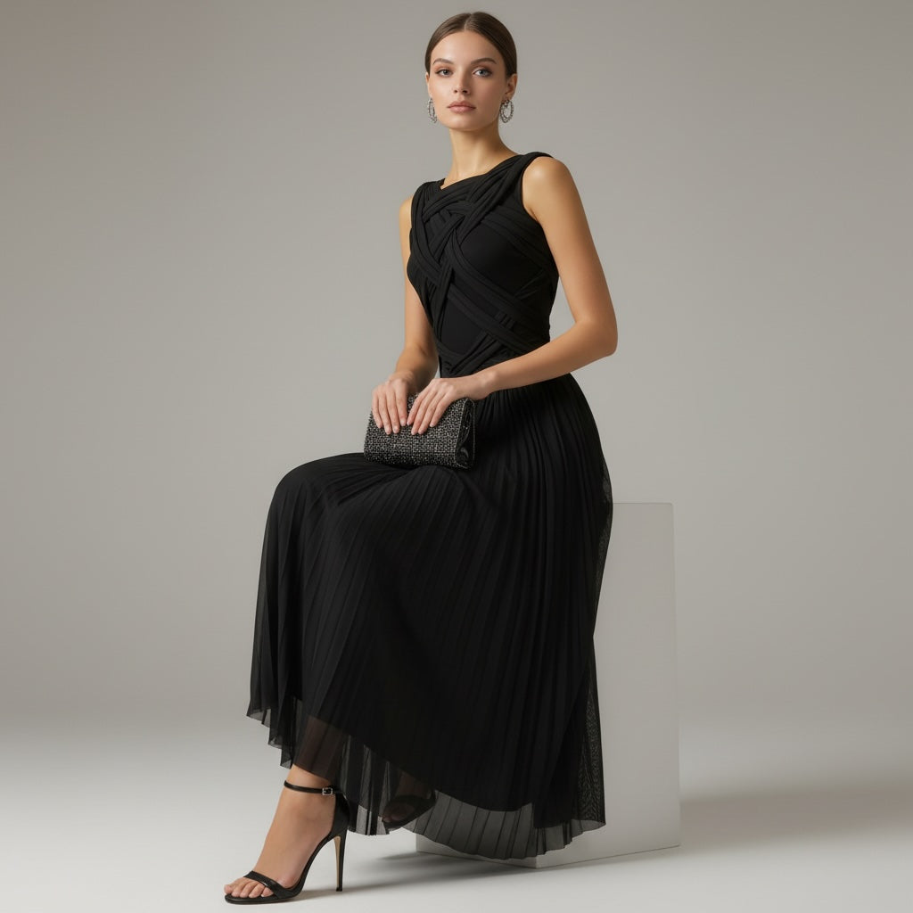 Velia Pleated Maxi Dress - Wedding Guest