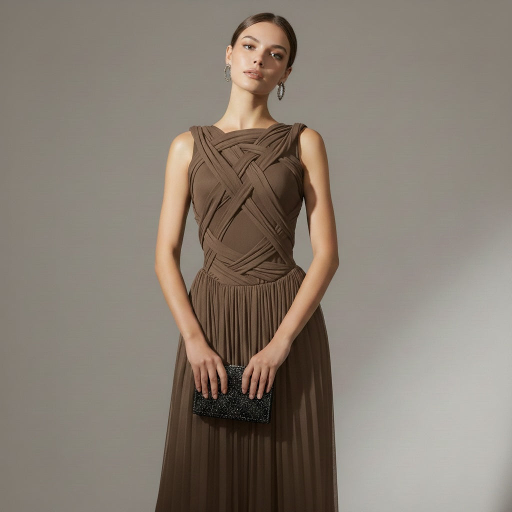 Velia Pleated Maxi Dress - Wedding Guest