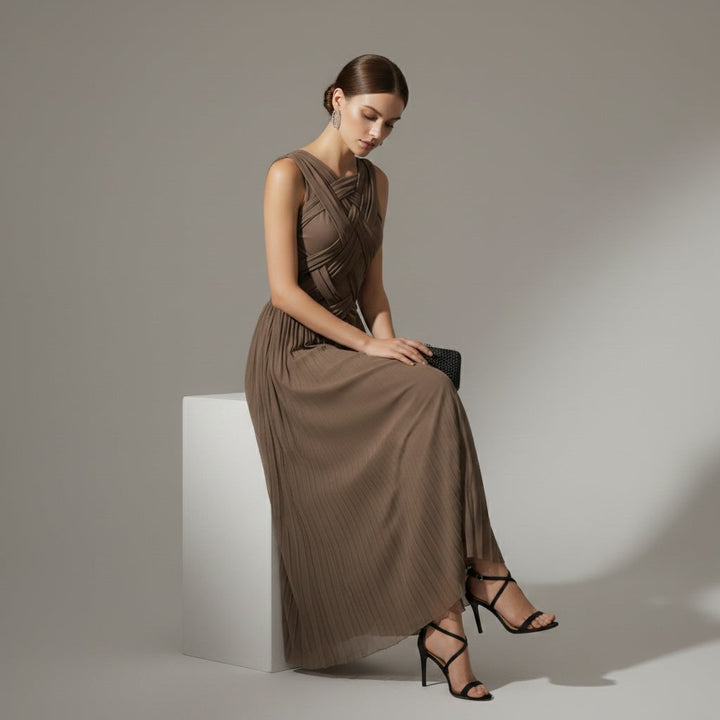 Velia Pleated Maxi Dress - Wedding Guest