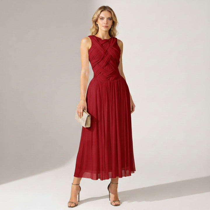 Velia Pleated Maxi Dress - Wedding Guest