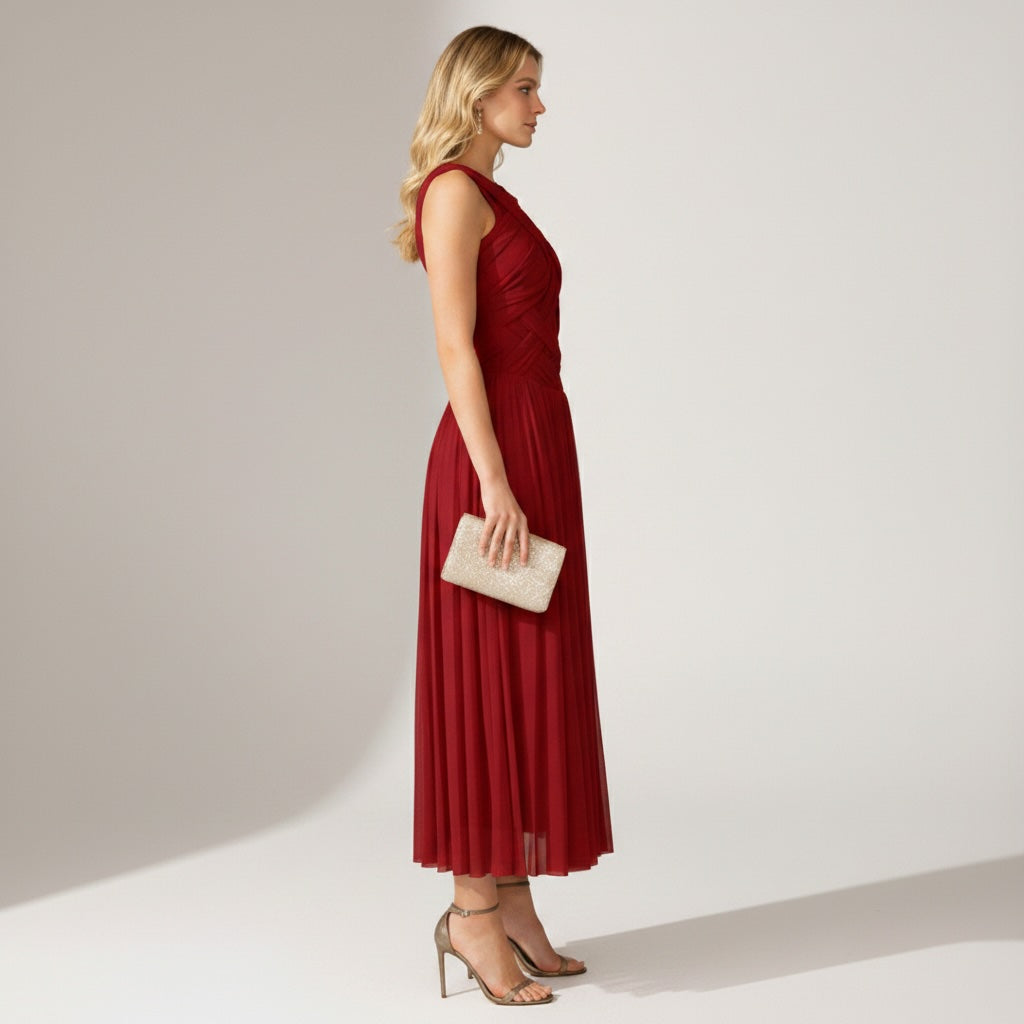 Velia Pleated Maxi Dress - Wedding Guest
