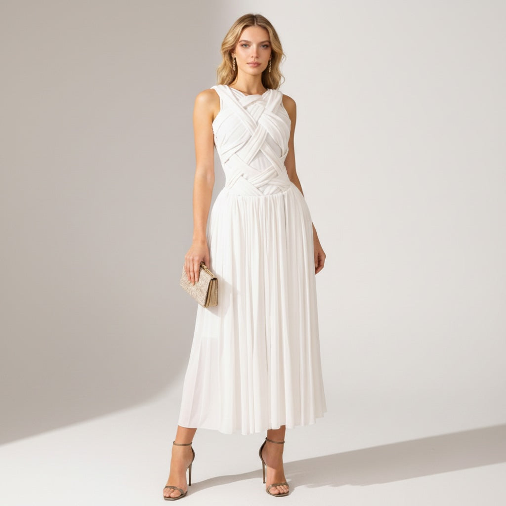 Velia Pleated Maxi Dress - Wedding Guest