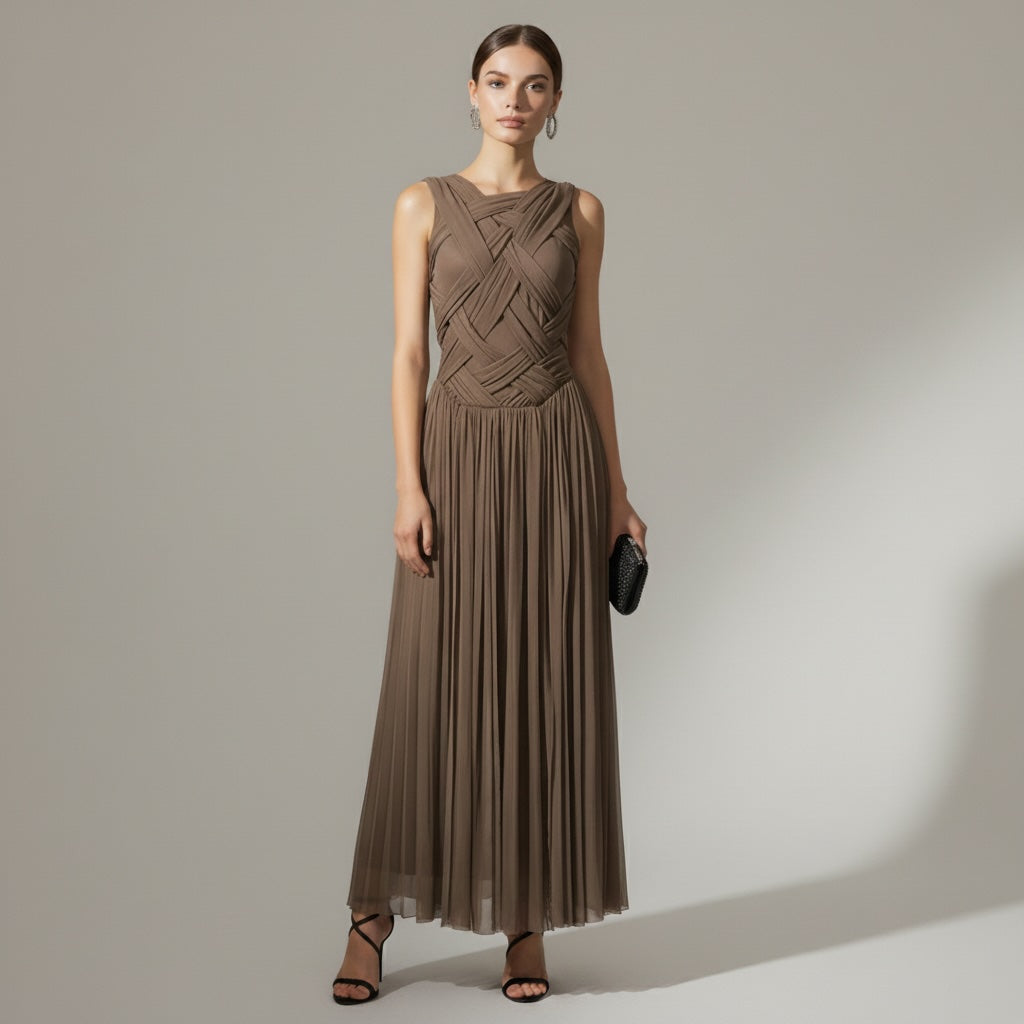 Velia Pleated Maxi Dress - Wedding Guest