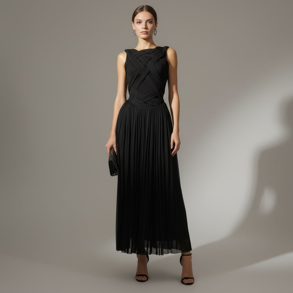 Velia Pleated Maxi Dress - Wedding Guest