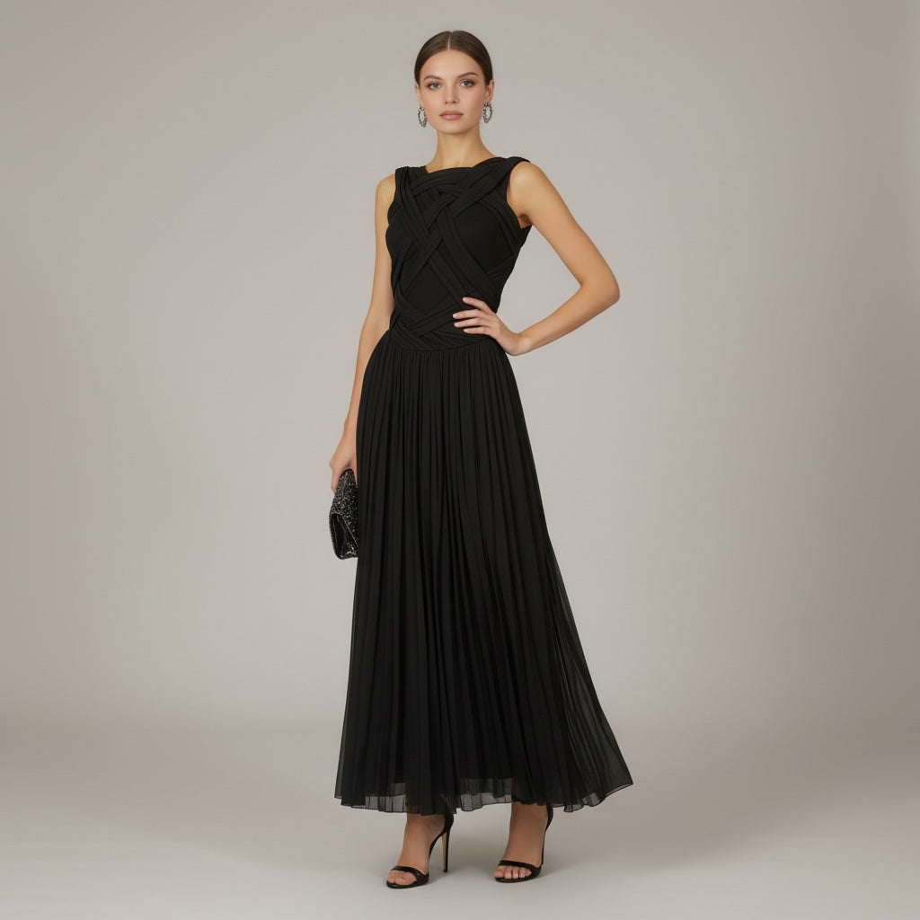 Velia Pleated Maxi Dress - Wedding Guest