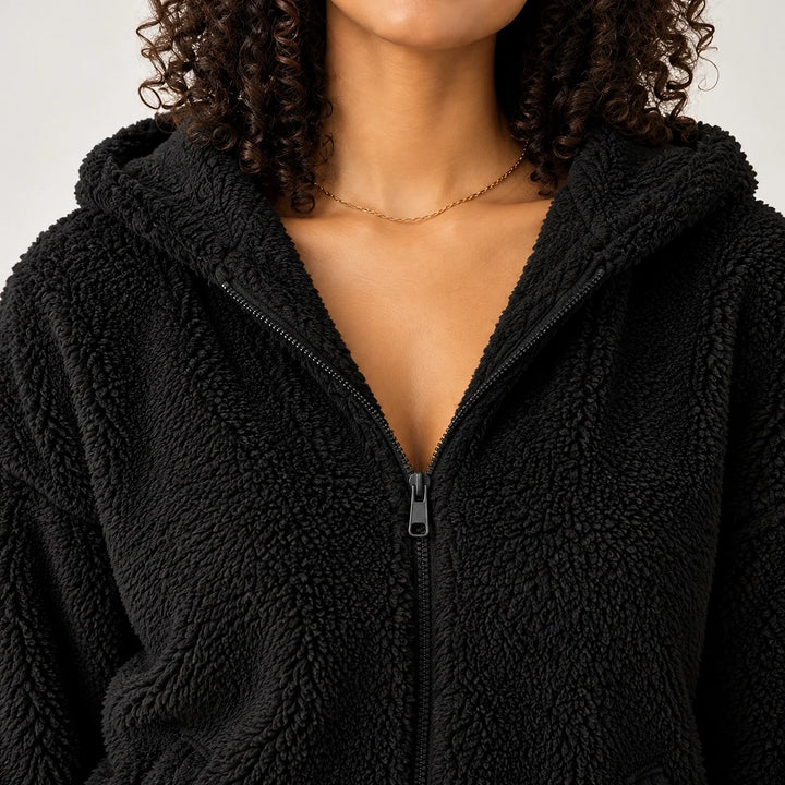 Orvadi Zip Hoodie — Black (apparel detail)