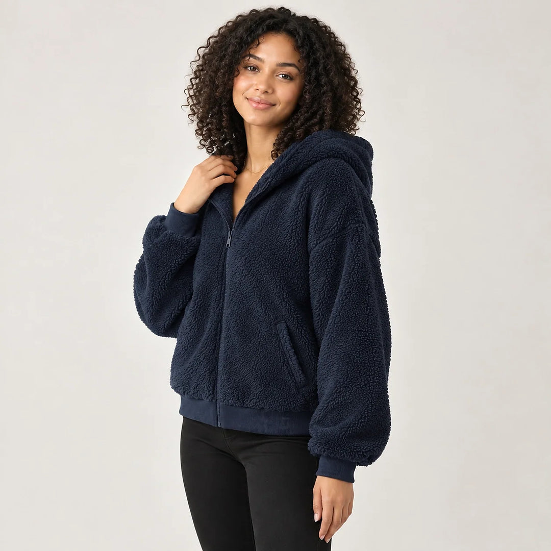 Orvadi Zip Hoodie — Navy Blue (apparel angle)